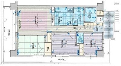 間取り:【間取図】◆角部屋!5階部分3LDKの住まいです◆3面バルコニーで陽当り・通風良好♪◆スーパー・コンビニなど徒歩圏内で生活便利な好立地 間取り:【間取図】◆角部屋!5階部分3LDKの住まいです◆3面バルコニーで陽当り・通風良好♪◆スーパー・コンビニなど徒歩圏内で生活便利な好立地