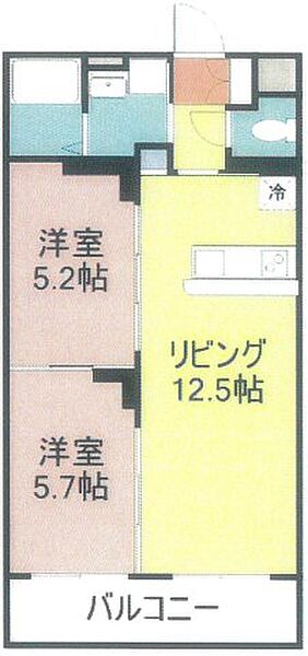 シティメディアVIII 303｜鳥取県米子市東福原5丁目(賃貸マンション2LDK・3階・48.01㎡)の写真 その2