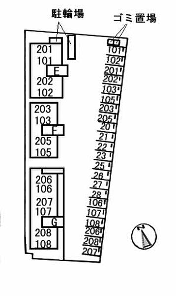 グランディールIIF棟 203｜鳥取県米子市旗ヶ崎6丁目(賃貸アパート1LDK・2階・43.42㎡)の写真 その30