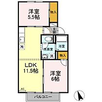 プリムローズ 205 ｜ 鳥取県米子市皆生温泉2丁目9-21（賃貸アパート2LDK・2階・51.05㎡） その2