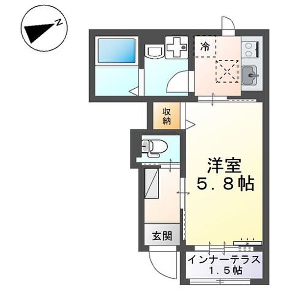メゾン　ド　ホライゾン 102｜鳥取県米子市西福原9丁目(賃貸アパート1K・1階・24.86㎡)の写真 その2