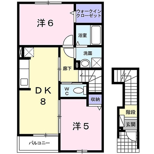 ブライト　スクエア　II 202｜鳥取県境港市湊町(賃貸アパート2DK・2階・49.86㎡)の写真 その2
