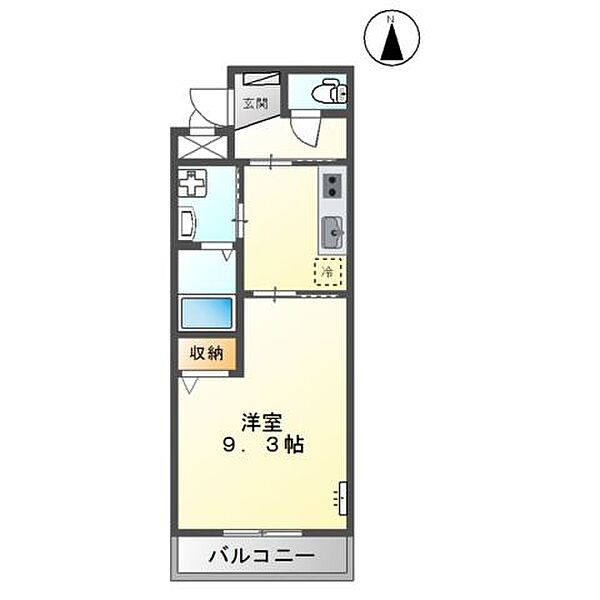 マンション　ファヴォーレ 201｜鳥取県米子市灘町2丁目(賃貸マンション1K・2階・31.70㎡)の写真 その2