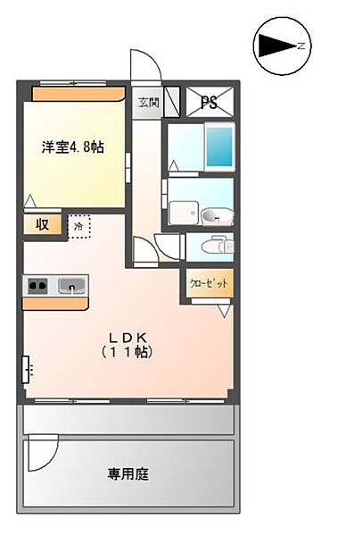 プランドールIII 103｜鳥取県米子市観音寺新町4丁目(賃貸アパート1LDK・1階・41.04㎡)の写真 その2