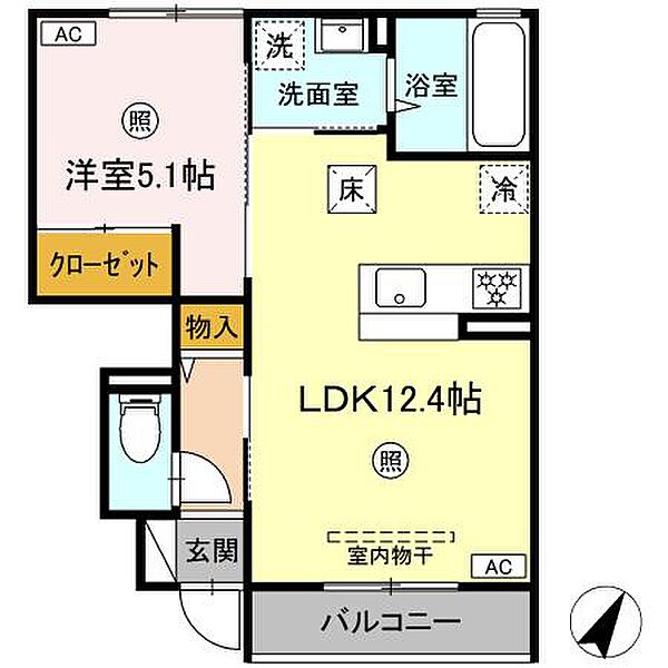 シェソワ（Chez soi） 102｜鳥取県米子市上後藤1丁目(賃貸アパート1LDK・1階・42.16㎡)の写真 その2