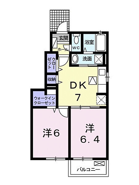 スノーメイデン　III 101｜鳥取県西伯郡日吉津村大字富吉(賃貸アパート2DK・1階・45.47㎡)の写真 その2