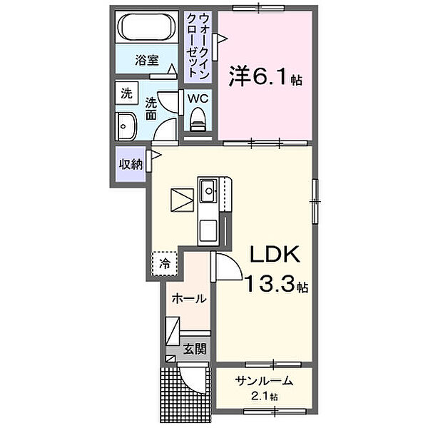 アメージングII 103｜鳥取県西伯郡南部町法勝寺(賃貸アパート1LDK・1階・50.01㎡)の写真 その2