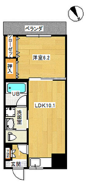 ピアコートB 4E｜鳥取県米子市博労町3丁目(賃貸マンション1LDK・4階・40.02㎡)の写真 その2