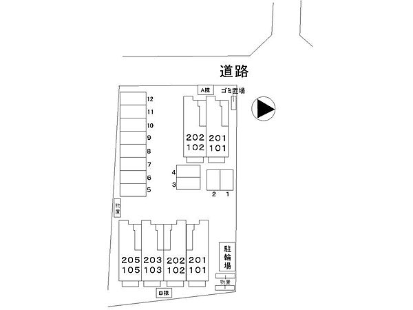 アヴィタシオン　Ｋ－II　Ｂ 202｜鳥取県米子市旗ヶ崎7丁目(賃貸アパート1LDK・2階・42.37㎡)の写真 その30