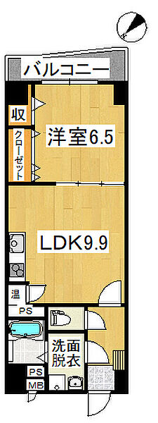 プレゼンス 9C｜鳥取県米子市冨士見町(賃貸マンション1LDK・9階・42.50㎡)の写真 その2