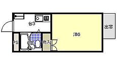 コーポのつ 1Kの間取図画像