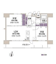 ローヤルシティ大宮吉敷町 2LDKの間取図画像