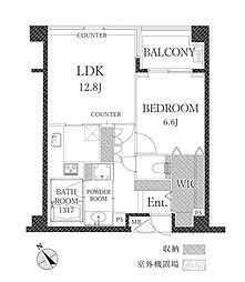 グランドメゾン不動前 1LDKの間取図画像
