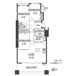 ザ・タワー&パークス田園都市溝の口 3LDKの間取図画像