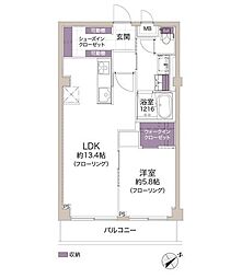 朝日自由ケ丘マンション 1LDKの間取図画像