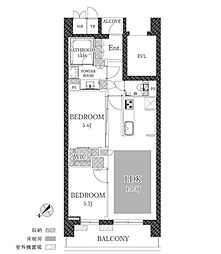 ザ・パークハウス二子玉川ガーデン 2LDKの間取図画像