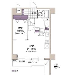 ライオンズマンション太子堂 1LDKの間取図画像