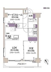 シャロン横浜大通り公園 1SLDKの間取図画像