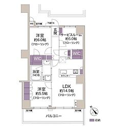 プレシス小手指 2SLDKの間取図画像