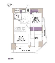 ライオンズマンション武蔵小金井第3 2LDKの間取図画像