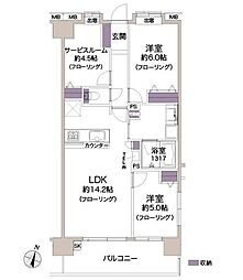 日神パレステージ与野中央 2SLDKの間取図画像