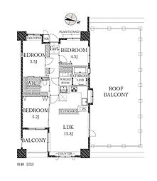グリーンコーポ東高円寺 3LDKの間取図画像