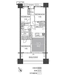 パークホームズ元住吉ブライトプレミア 3LDKの間取図画像