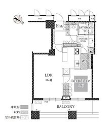 芝浦アイランドケープタワー 1LDKの間取図画像