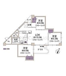 武蔵野グリーンタウンE棟 3LDKの間取図画像