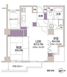 パーク・ノヴァ猿江恩賜公園 2LDKの間取図画像