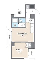 ベルテ代々木2 1DKの間取図画像