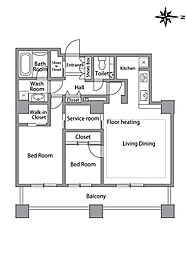 スカイライトタワー 2LDKの間取図画像
