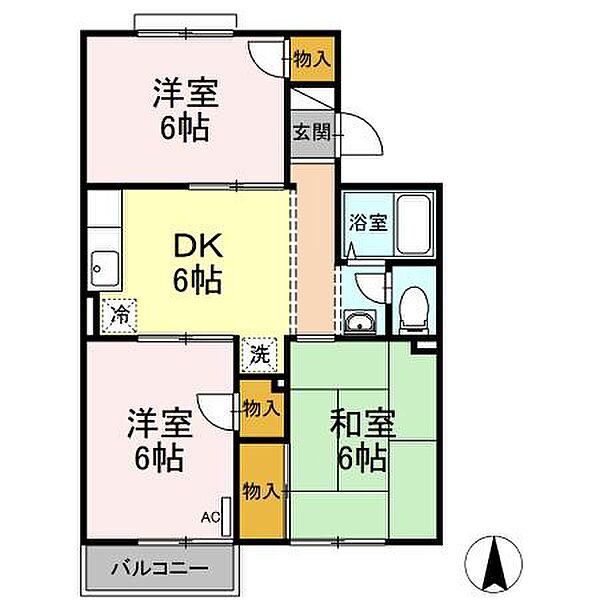 香川県高松市新北町(賃貸アパート3DK・2階・55.52㎡)の写真 その4