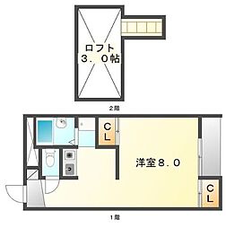 レオパレスプレミールレジデンスM 1Kの間取図画像