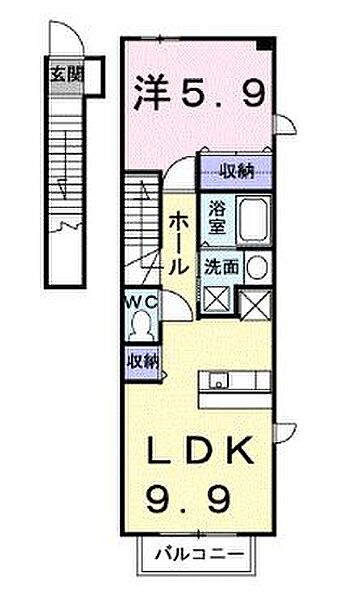 香川県高松市福岡町３丁目(賃貸アパート1LDK・2階・39.80㎡)の写真 その4