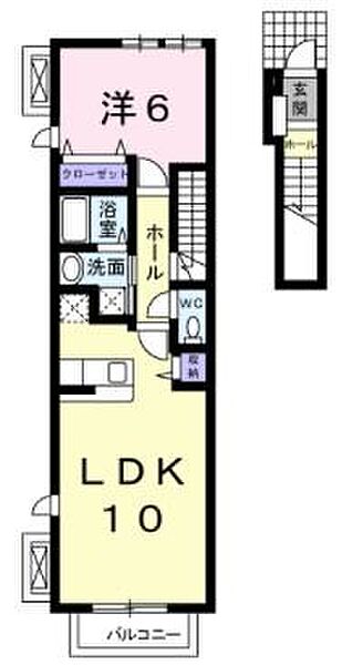 香川県高松市太田上町(賃貸アパート1LDK・2階・42.37㎡)の写真 その4