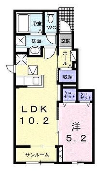 香川県高松市木太町(賃貸アパート1LDK・1階・40.88㎡)の写真 その4