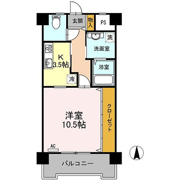 香川県高松市林町(賃貸マンション1K・2階・43.20㎡)の写真 その4