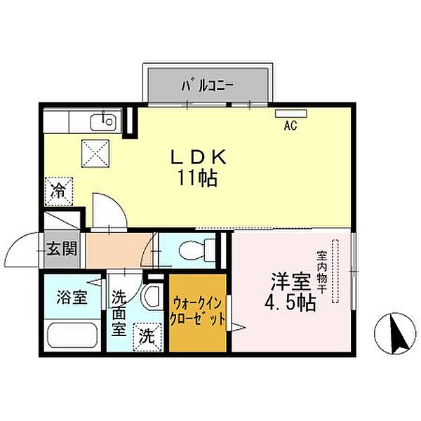 香川県高松市林町(賃貸アパート1LDK・1階・37.77㎡)の写真 その4