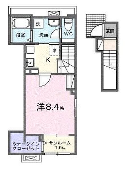 香川県高松市元山町(賃貸アパート1K・2階・36.33㎡)の写真 その2