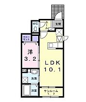 香川県丸亀市土器町西１丁目（賃貸アパート1LDK・1階・36.29㎡） その2