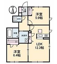 香川県高松市林町（賃貸アパート2LDK・1階・57.63㎡） その2