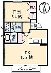 高松琴平電気鉄道長尾線 林道駅 徒歩15分の賃貸アパート 2階1LDKの間取り