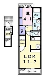 JR予讃線 讃岐塩屋駅 徒歩7分の賃貸アパート 2階1LDKの間取り
