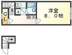 JR瀬戸大橋線 坂出駅 徒歩24分の賃貸アパート 2階1Kの間取り