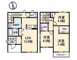 高松琴平電気鉄道長尾線 元山駅 徒歩28分の賃貸アパート 2階3LDKの間取り