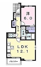 JR瀬戸大橋線 坂出駅 徒歩23分の賃貸アパート 1階1LDKの間取り