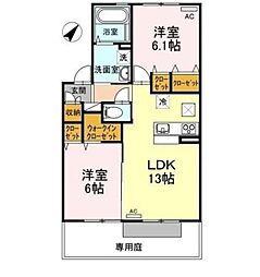 JR土讃線 善通寺駅 徒歩30分の賃貸アパート 1階2LDKの間取り