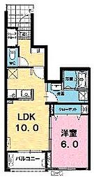 JR土讃線 金蔵寺駅 3.2kmの賃貸アパート 1階1LDKの間取り