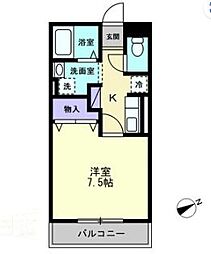 フォレストレガシー 2階1Kの間取り